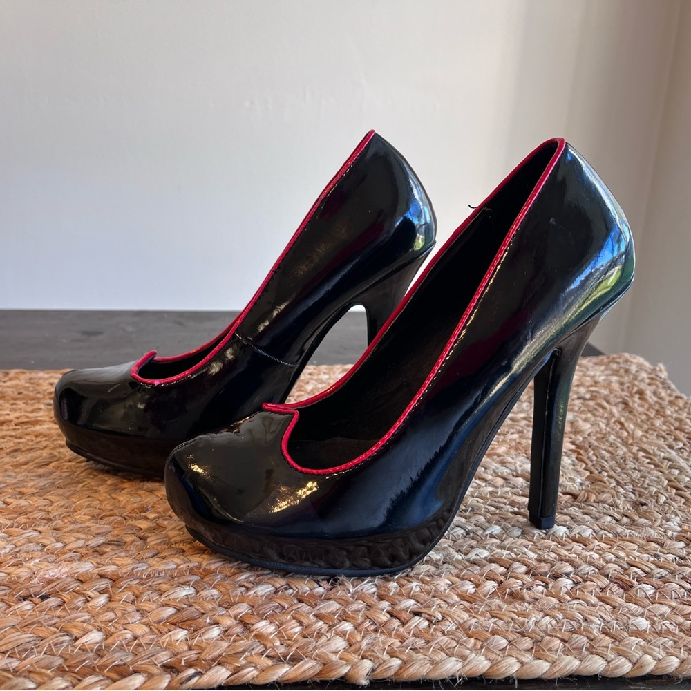 Wonderland Alice Queen Of Hearts Halloween Costume Heels Pumps Shoes Size 7